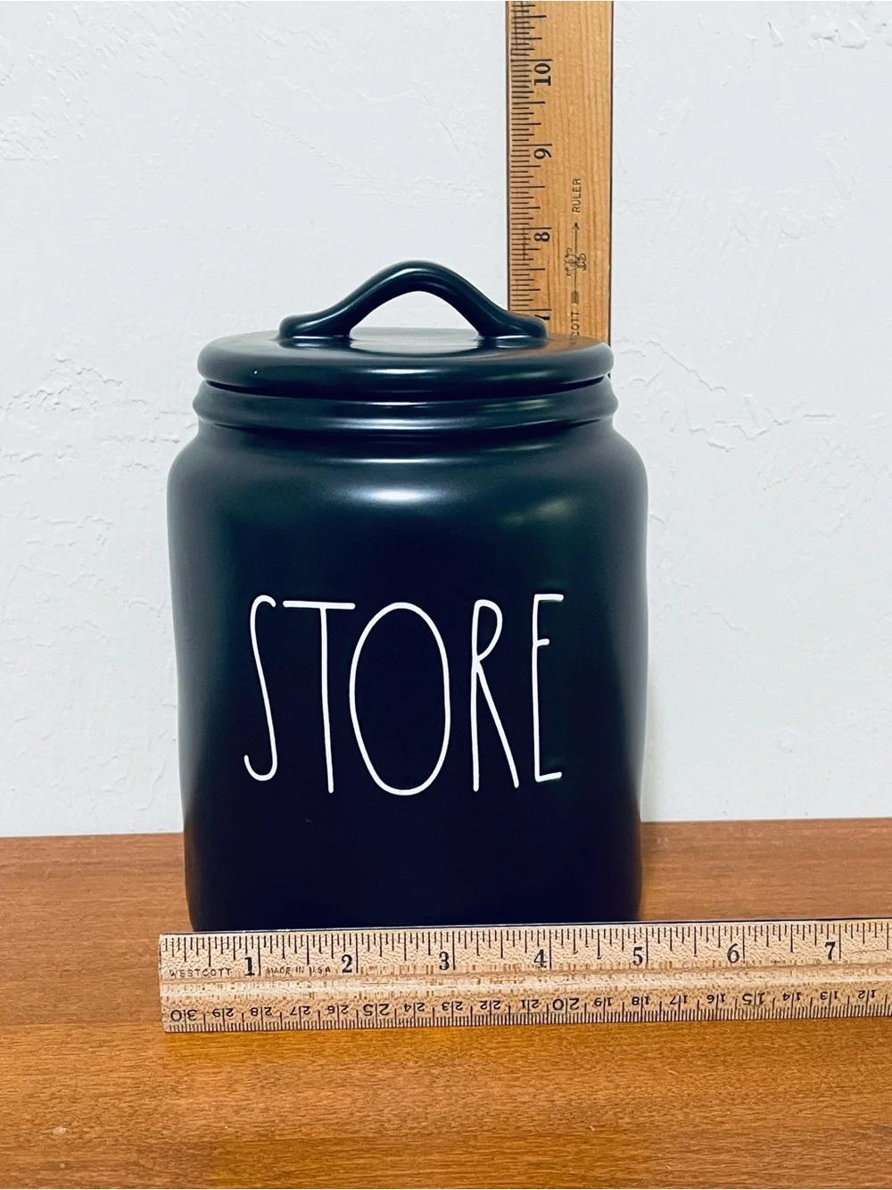 Rae Dunn Artisan Collection By Magenta Black STORE Ceramic Canister Sealing Lid